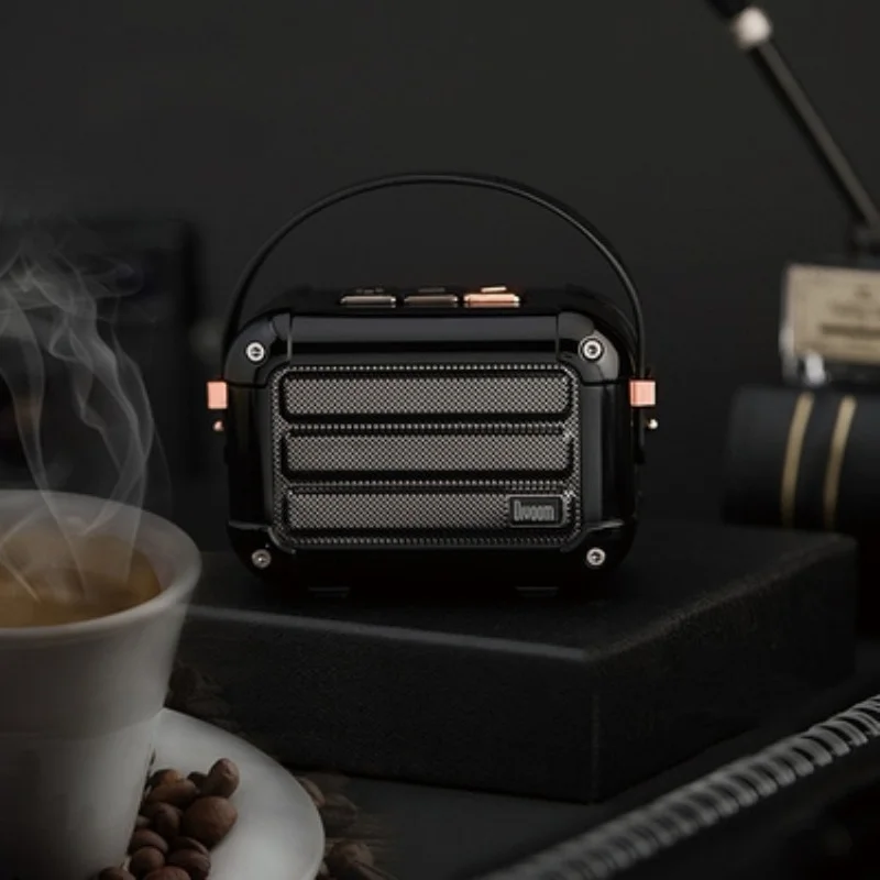 

Беспроводной Bluetooth-динамик Divoom Macchiato, ночное радио из черного металла, уличный портативный ручной музыкальный плеер, сабвуфер