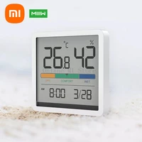 new xiaomi miiiw jingxiang thermohygrometer clock white 5 kinds of information display multi angle high definition screen