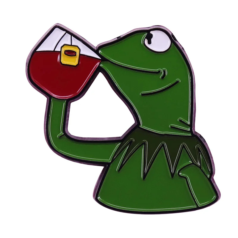 Заколка для чая Kermit вдохновленная популярными ювелирными изделиями meme не мой