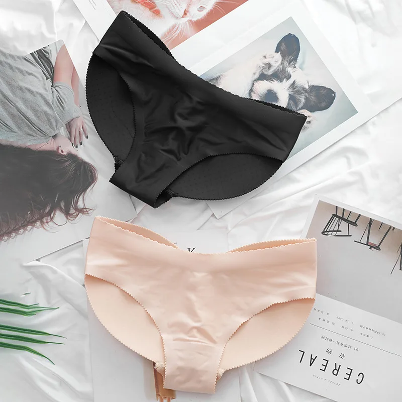 Поддельная задница Для женщин сексуальное нижнее белье бесшовное трусы с