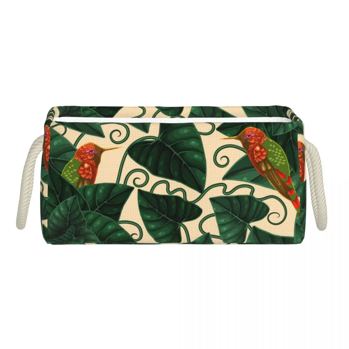 

1pc Desktop Storage Basket Tropical Hummingbirds Sundries Toy Storage Box Cosmetic Book Organizer Underwear Stationery Container