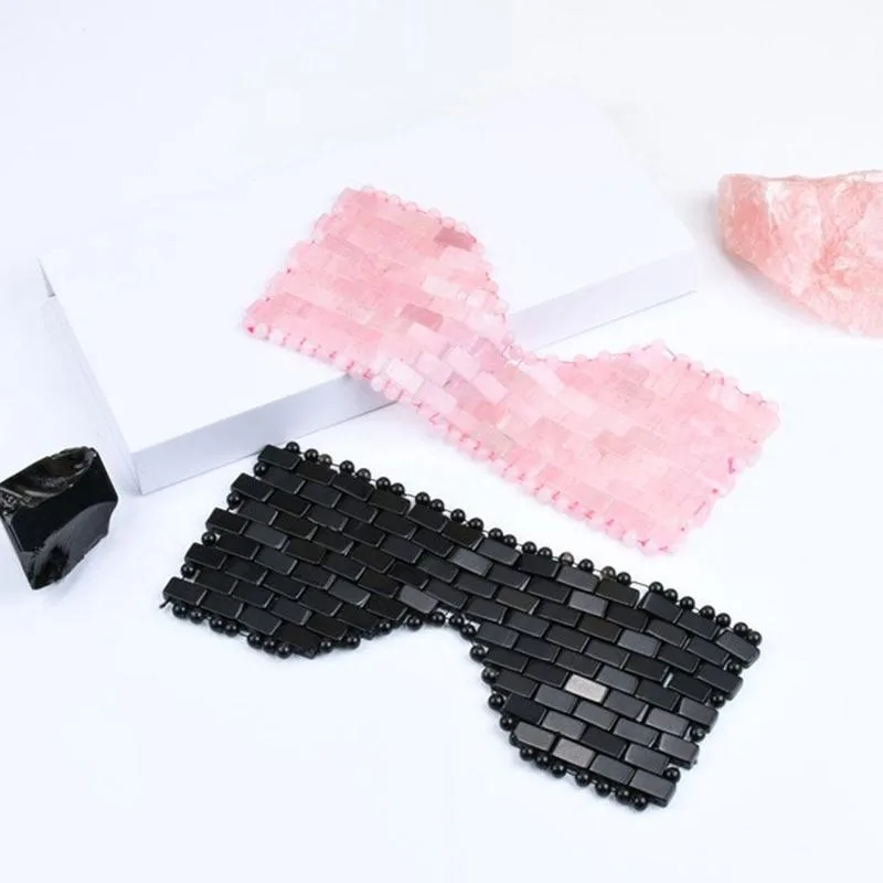 Нефритовый глаз розовый кварц натуральная маска массажер для лица холодное