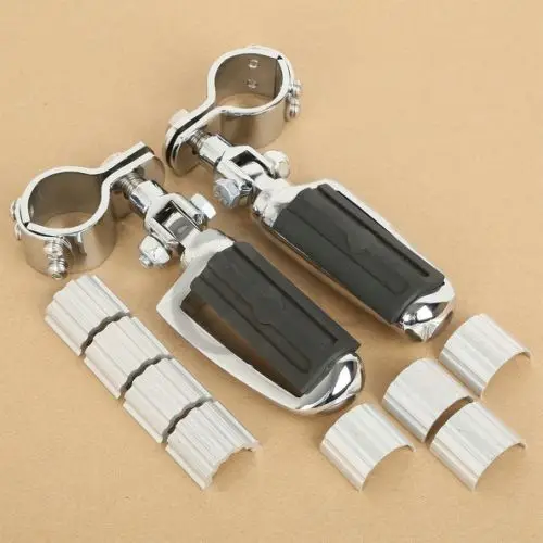 

Footrest Footpegs W/ Clamps For KAWASAKI VULCAN VN400 VN800 Harley Sportster 883