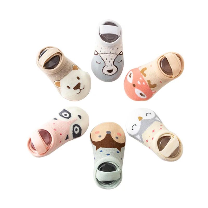 Высокое качество 1 пара нескользящие носки-тапочки для маленьких детей мягкие