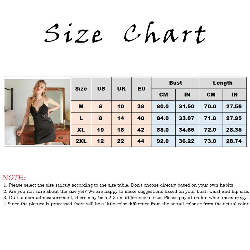 

Sleepwear Women Sleepwear Slip Dress Sexy Night Dress Lace Hollow Silky Satin Home Service Fun Sling Nightdress With Chest Pad