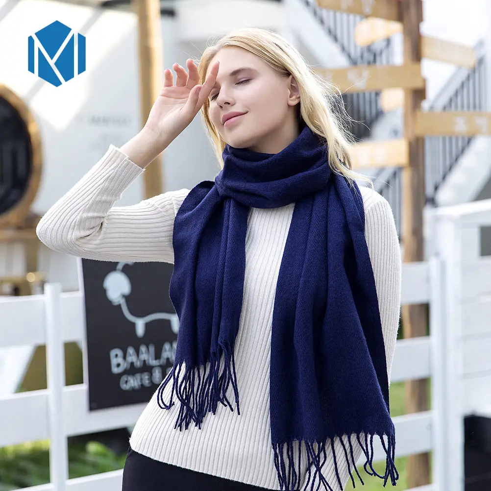 Miya Mona Fashion 2020 зимний кашемировый женский шарф Дамский мягкий однотонный теплый