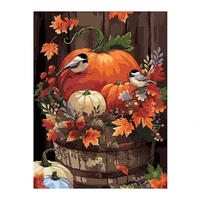thanksgiving pumpkins paint by numbers for adultswithout frame diy arts and crafts for home wall decoration12x16 inch