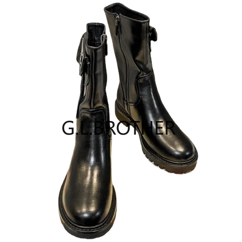 

Женские ботильоны с вышивкой G.L.Brother, осенние короткие ботинки, 2021