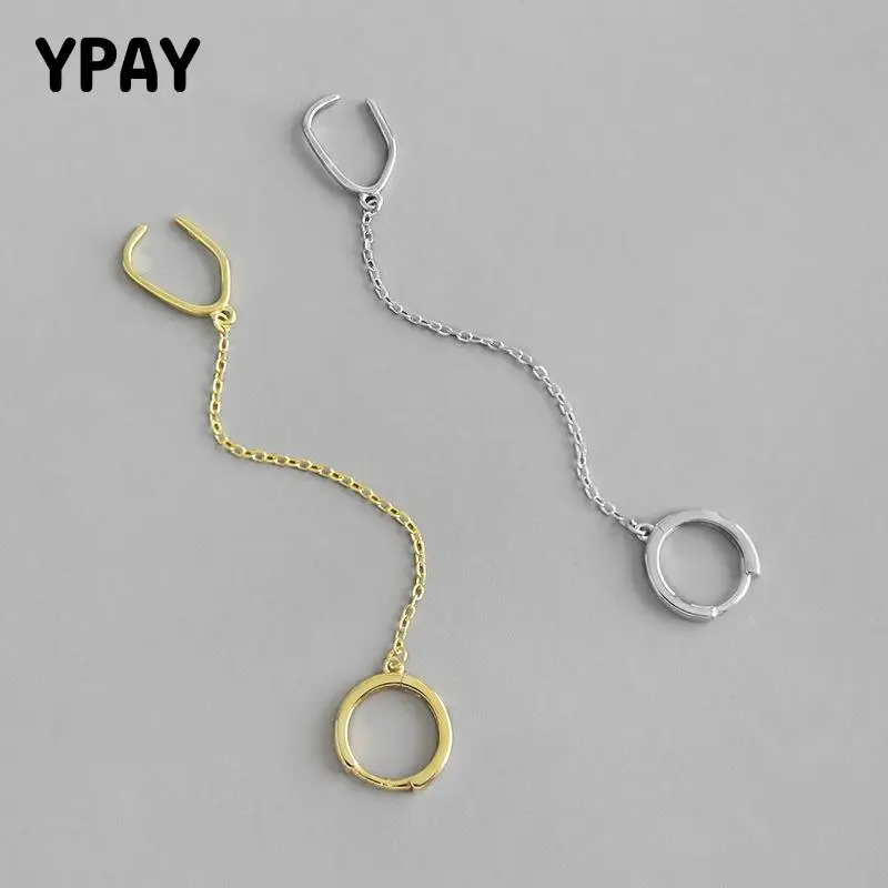 YPAY 1 шт. серебряные серьги-клипсы для ушей серьги-каффы серьги в виде квадратных
