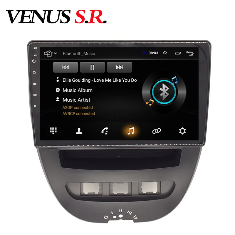 Автомобильный DVD-плеер VenusSR Android 8 1 GPS-навигация мультимедийный плеер для peugeot 107
