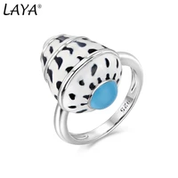 laya silver conch ring for women 925 sterling silver simple design colorful fine jewelry handmade enamel 2022 trend