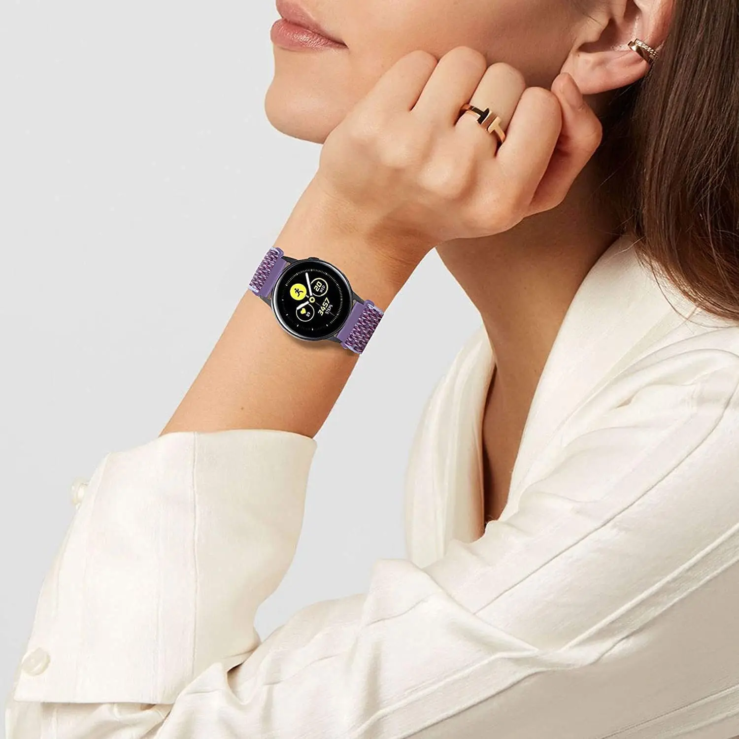 Фото Ремешок нейлоновый для Samsung Galaxy watch Active, эластичный браслет для Huawei GT 2 2e pro band, 20 мм 22 мм, 2/3 45 мм/46 мм/42 мм Gear S3 №5