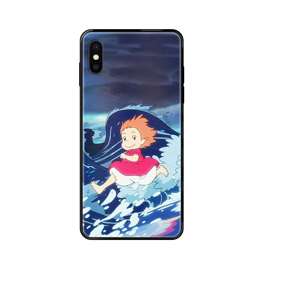 Ponyo on the cliff art pretty Etui funda black Phone case For iphone 4 4s 5 5S SE 5C 6 6S 7 8 plus X XS XR 11 PRO MAX 2020 | Мобильные
