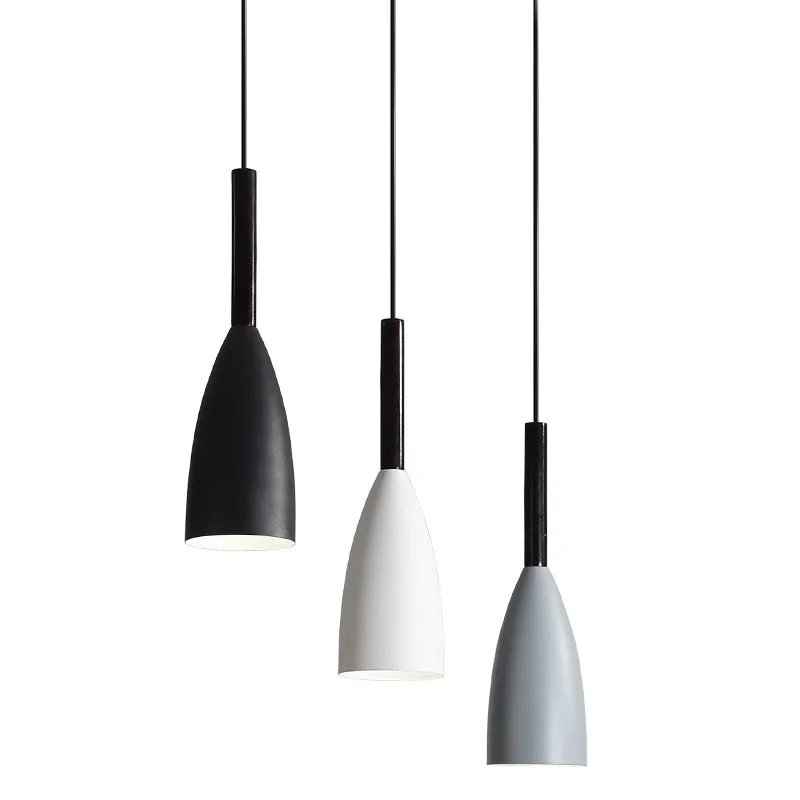 Современные деревянные подвесные светильники из алюминия скандинавские белые