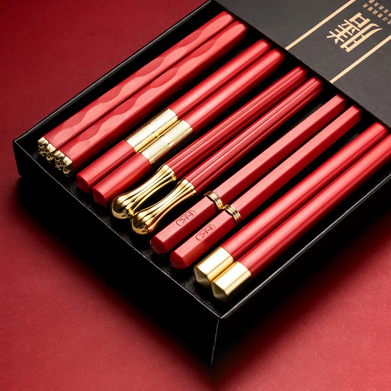 

5Pairs/Set Japanese Style Chopsticks High-End Tableware Sushi Ramen Curry Korean Cooking Non-Slip Mildew Proof Kitchen Utensils