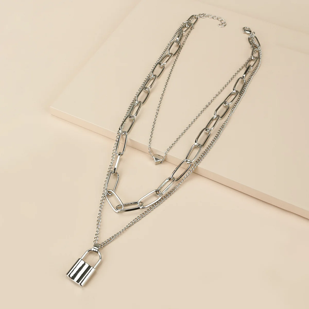 

Heart Lock Pendant Necklace For Women Men Hiphop Punk Chain Female Neck Necklace Birthday Jewlery Gift 2021 BFF