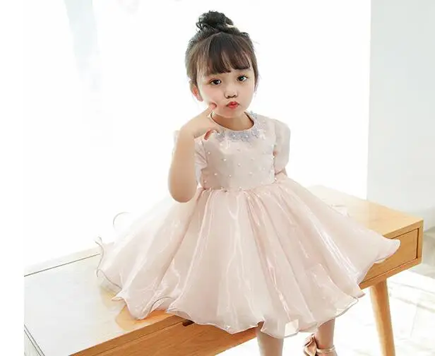 Детское праздничное платье пачка принцессы с цветочным рисунком для крещения