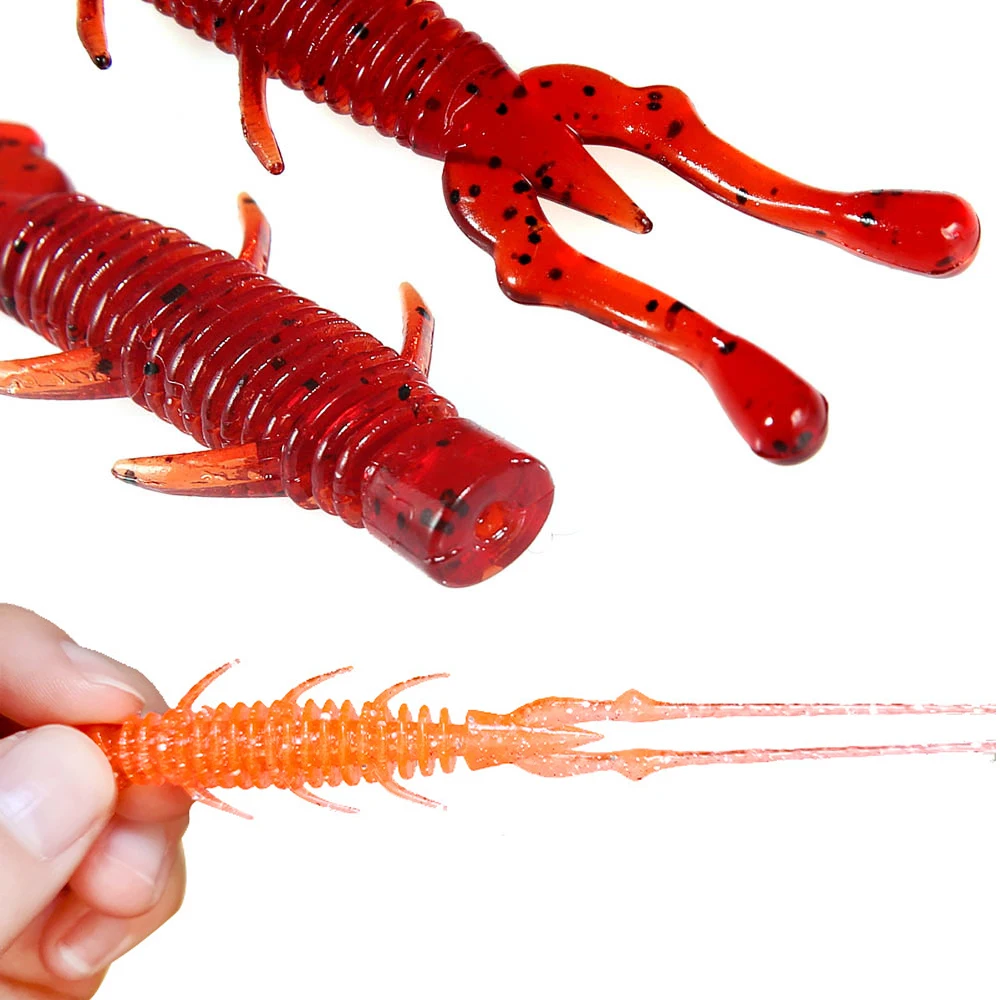 

10Pcs Fishing Lure Soft Shrimp NED Wobblers 75mm/2.6g Swinbait PVC Artificial Bait TPR For Trout Carp Fishing Accessories