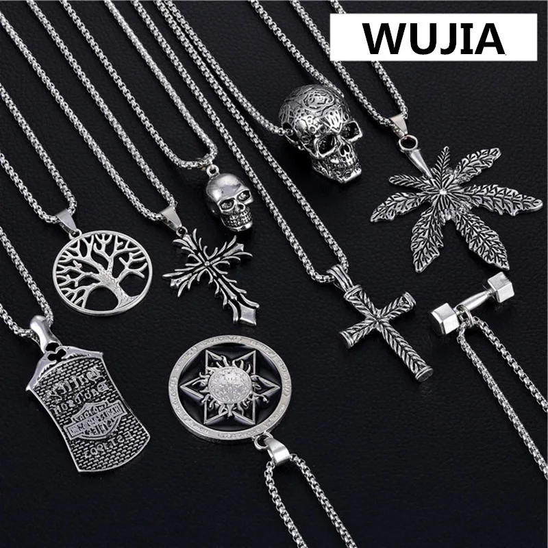 

Men's Hip Hop Fashion Titanium Steel Necklace Punk Style Stainless Steel Trendy Pendant Party Jewelry Biker Accessories