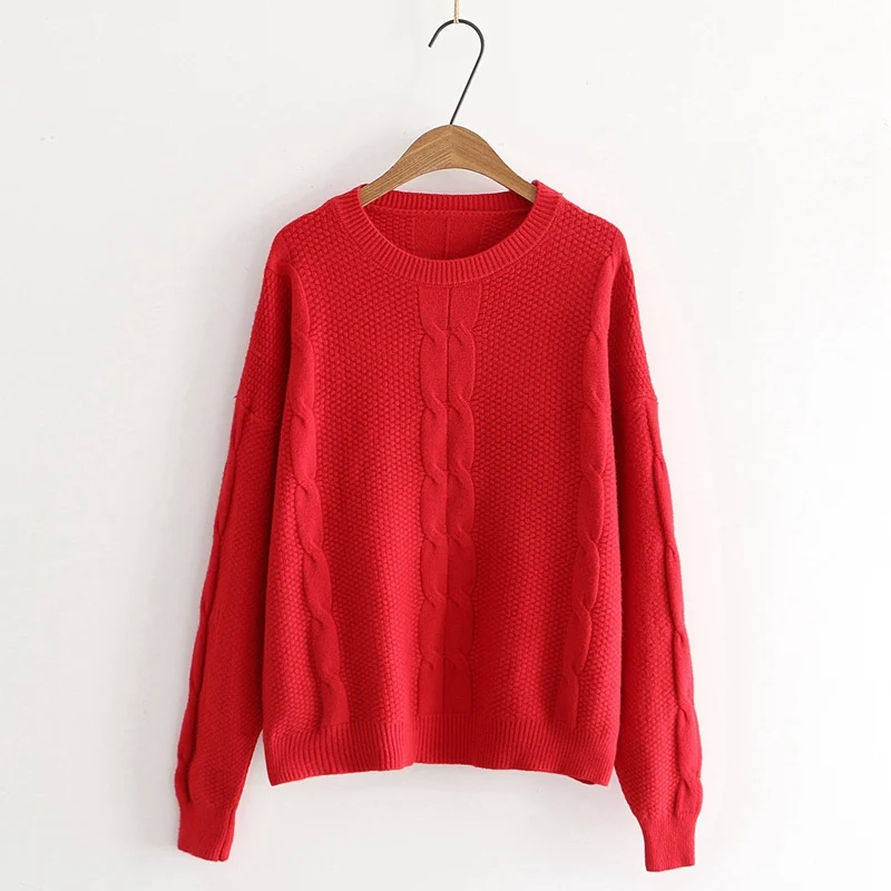 Модный простой осенне-зимний женский свитер для повседневной девочки свободный