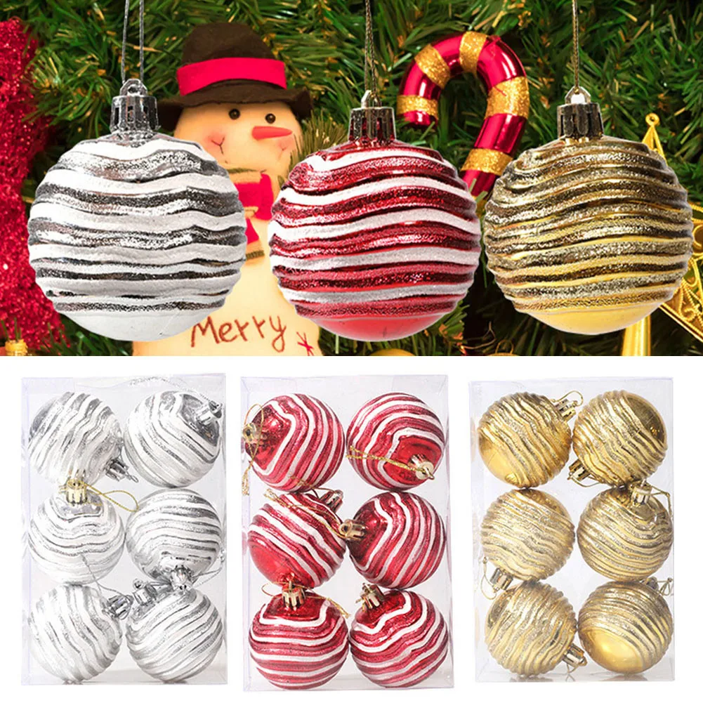 

6X Christmas Tree Balls 17*12*6cm Best Quality Plastic Baubles Xmas Tree Hanging Ornament Home Party Decoration 2021 New
