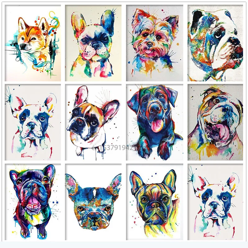 5D DIY Алмазная Картина Красочные Пуделя и полный сверла алмазные мозаичные