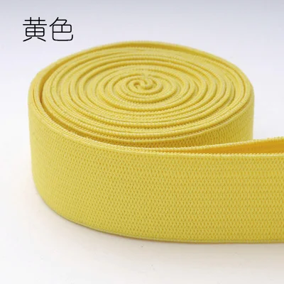 yellow Цветные эластичные ленты 20 мм плоская нейлоновая резинка тесьма швейное нижнее белье трусы бюстгальтер резиновая одежда Пояс аксессуары DIY - Цвет: yellow