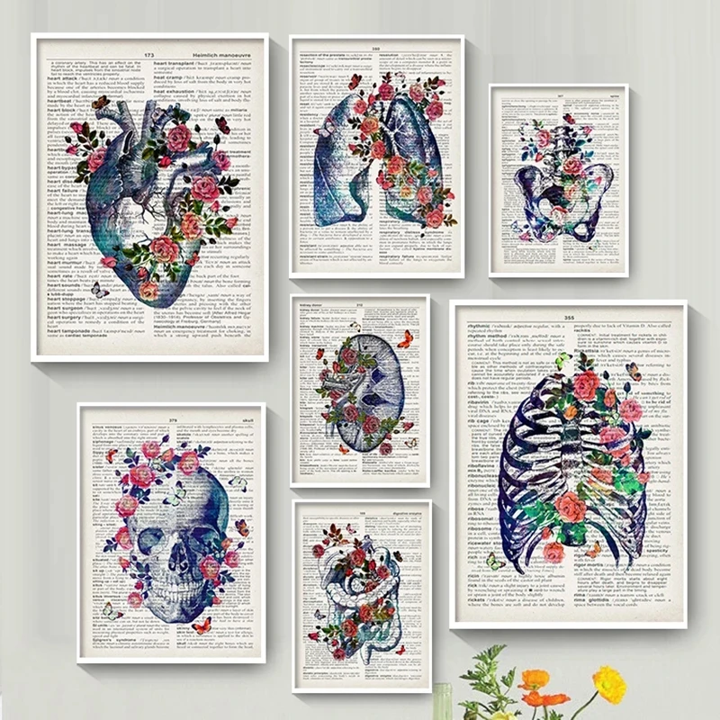 

Paintings Wall Art Anatomy Human Organs Heart Brain Canvas Modular Picture HD Print Posters No Frame For Living Room Home Decor