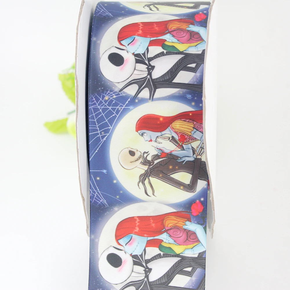 

Cartoon zombie bride printed grosgrain ribbon 38-75mm DIY handmade materials christmas wedding gift wrap tape ribbons