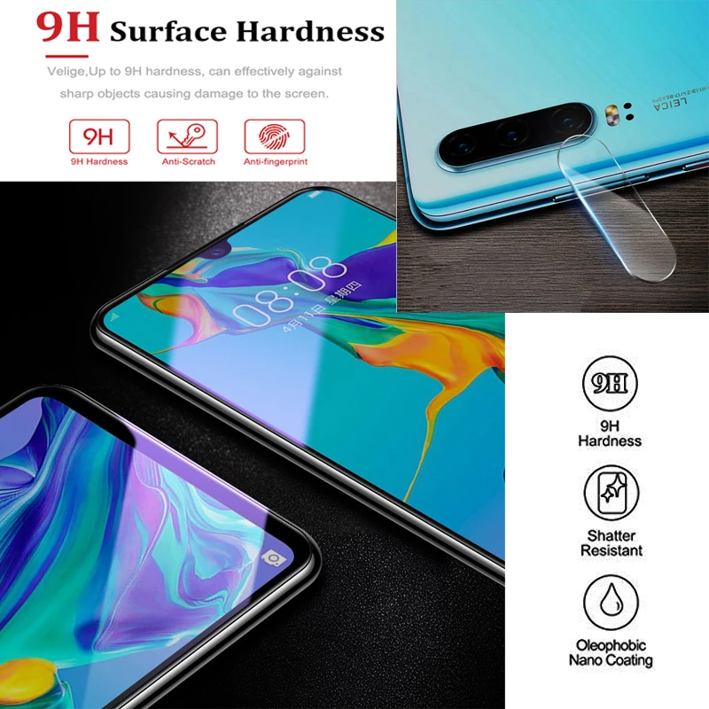 Защитный чехол 2 в 1 для huawei p30 lite с камерой стеклянным объективом защитный