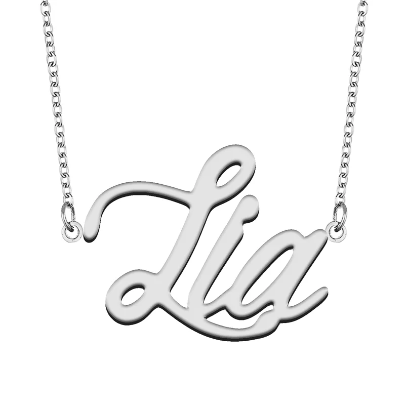 Lia Custom Name Necklace Customized Pendant Choker Personalized Jewelry Gift for Women Girls Friend Christmas Present