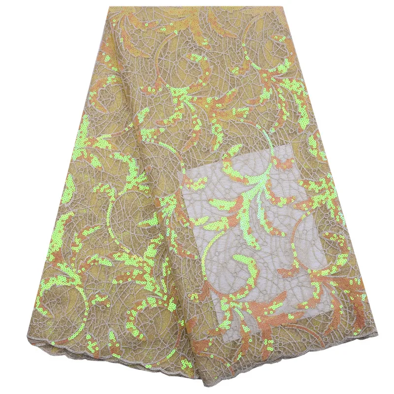 Белая африканская кружевная ткань Kalume с блестками Высококачественная