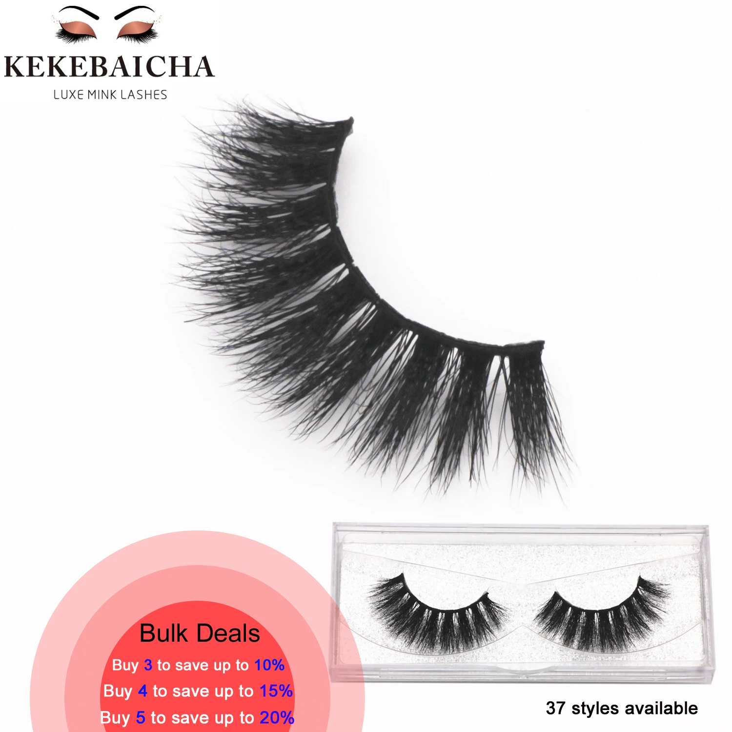 KEKEBAICHA норковые ресницы 3D длинные драматические ручной работы без жестокости