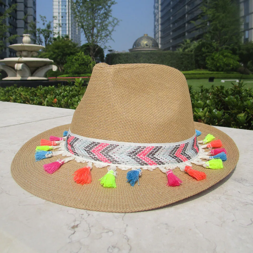 Весенне летние женские Джазовые кепки в богемном стиле шляпы с широкими птицами