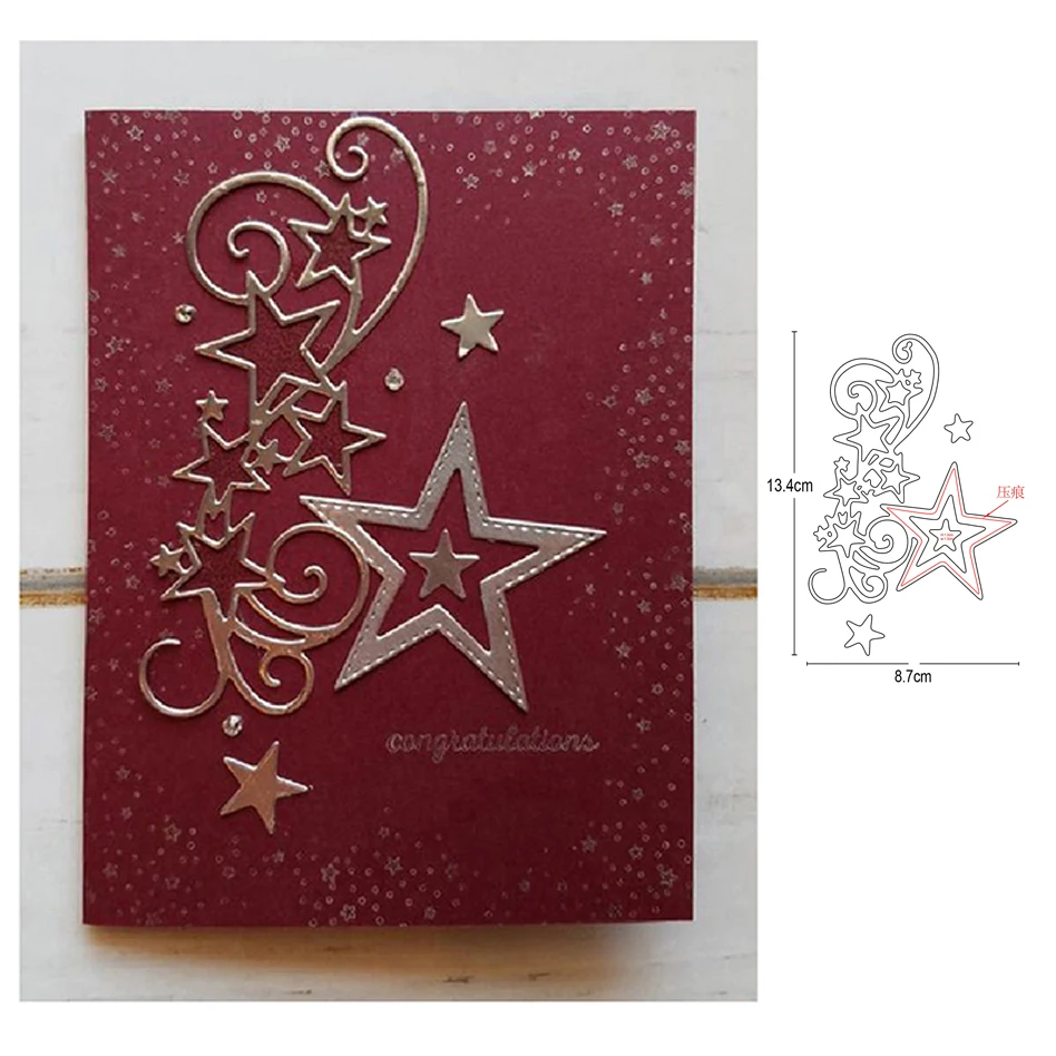 

Star Cluster Edge Strip Metal Cutting Dies Stencils For DIY Scrapbooking Decor Embossing Handcraft Die Cutting Template 2020 New