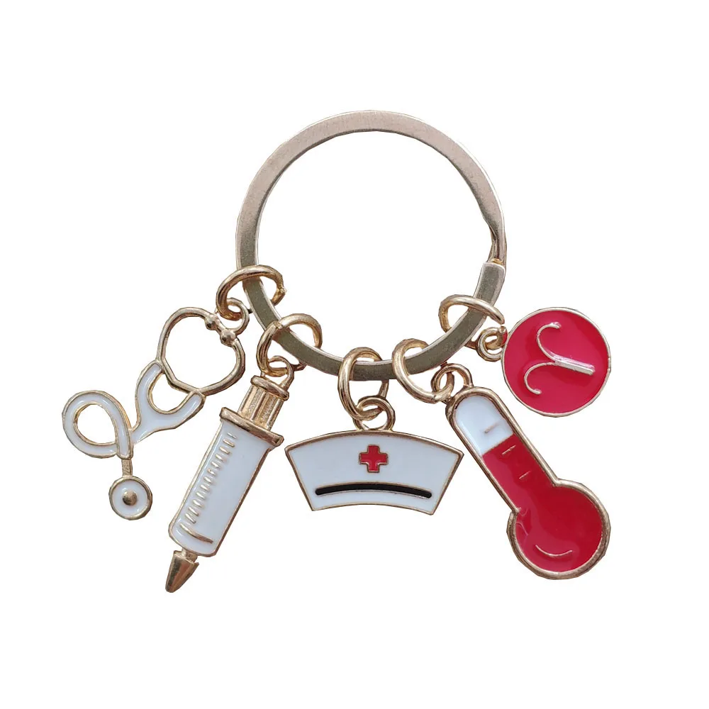 

Classic 12 Signs Constellations Zodiac Keychain Key Ring Stethoscope Thermometer Medical Syringe Style Hospital Nurse Award