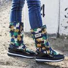 Зимние сапоги, женская обувь 2022, женская обувь до середины икры на липучке, зимние сапоги, теплые плюшевые сапоги с круглым носком для женщин