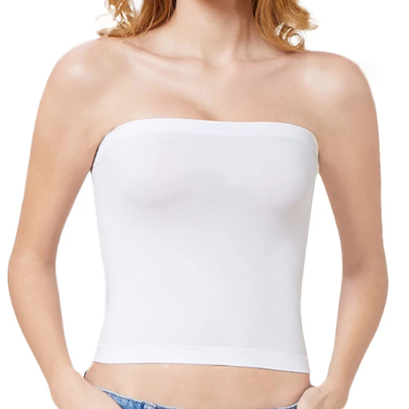 6 цветов женское сексуальное бесшовное бюстье без бретелек с открытыми плечами