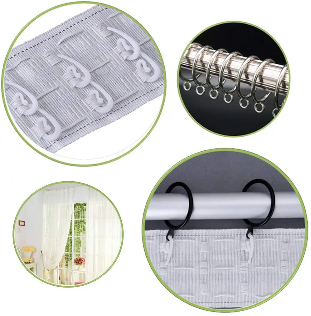 Белые пластиковые крючки для штор занавес двери окна 10/50 упаковка 2.8x1.2cm | Дом и сад