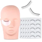 Силиконовая голова-манекен для наращивания, накладные ресницы для индивидуальной практики, натуральные мягкие ресница для обучения, инструменты для макияжа