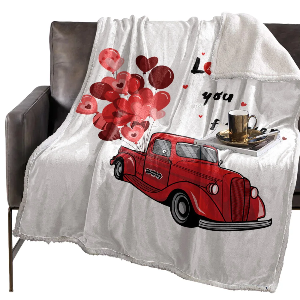 Rucks переноска воздушных шаров красные грузовики белое одеяло Цветочный флис для