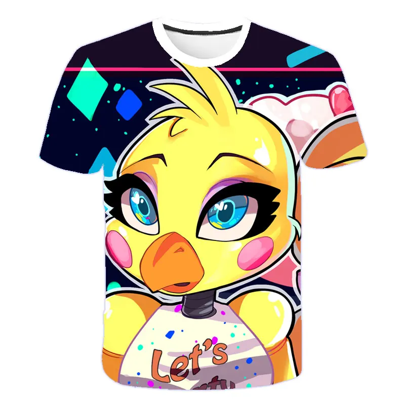 Детская футболка с коротким рукавом мультяшный 3d принт пять ночей у Фредди