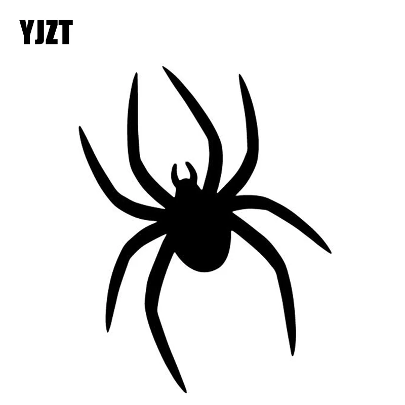 

YJZT 11,8 см * 15,2 см паук декоративный бампер узор автомобильные стикеры аксессуары виниловые наклейки черный/серебристый C4-2980