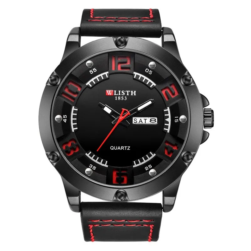 

WLISTH 2020 Модные кварцевые часы для мужчин с кожаным ремешком водонепроницаемые спортивные мужские часы светящиеся точечные наручные часы ...