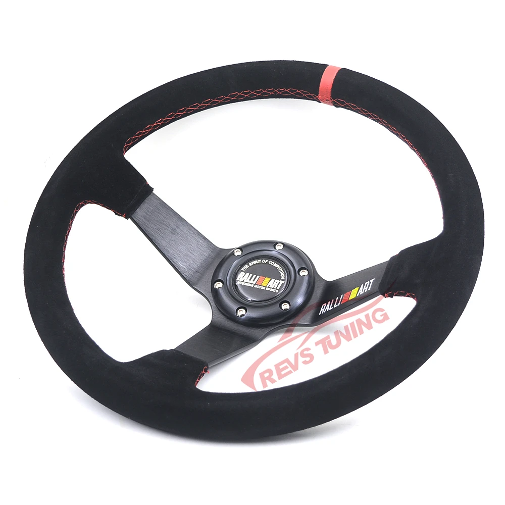 350 мм замша кожа Ralliart гоночный автомобиль ралли руль|rally steering wheel|ralliart wheelleather racing