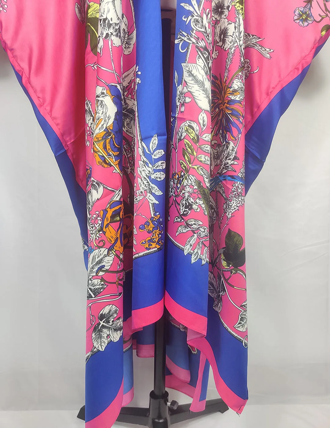 Европейский Летний Пляжный богемный шелковый длинный кардиган одежда для