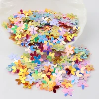 crafts sequins 10mm cup five finger flower paillettes 1cm pvc loose glitter flower sequin with a hole clothing accessories 10g