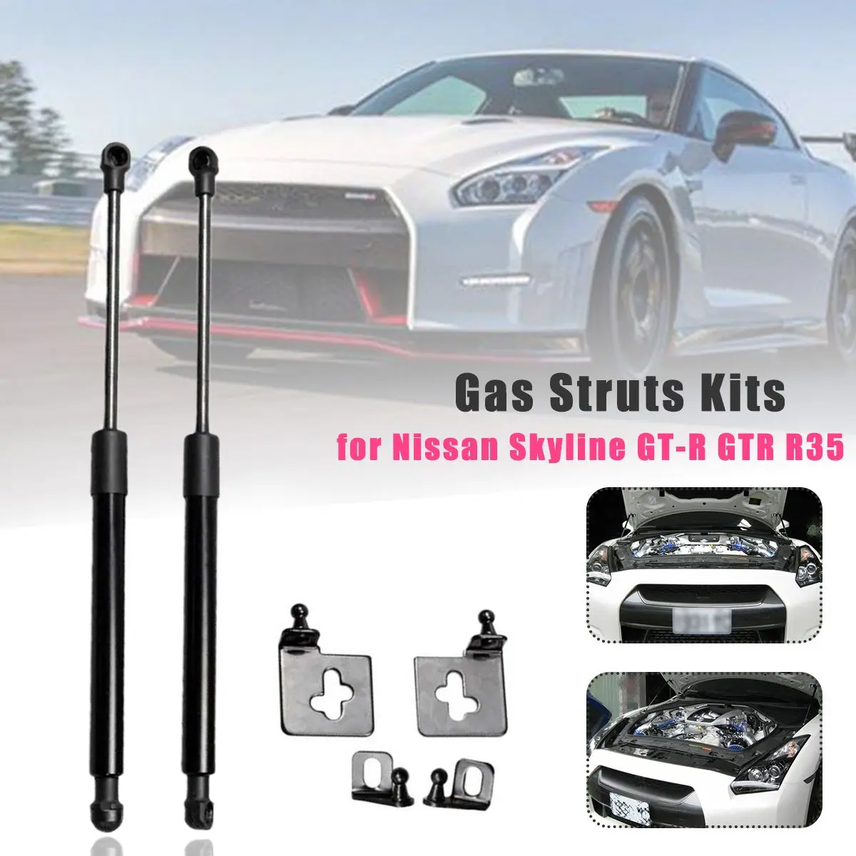 2 шт. передняя крышка капота опорная газовая стойка для Nissan GT-R GTR R35 для Skyline авто газовая пружинная распорка