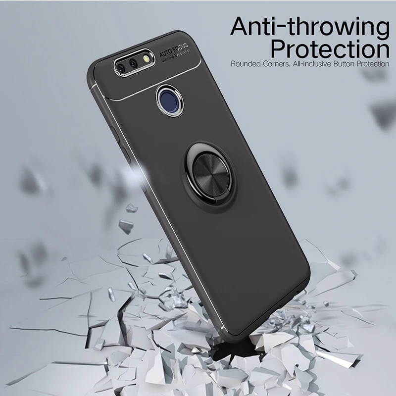 

Suitable for Huawei Honor V20 View20 Nova4 P30 Mate 20 Lite Y7 Pro2019 Anti-Fall Ring Car Holder Mobile Phone Case