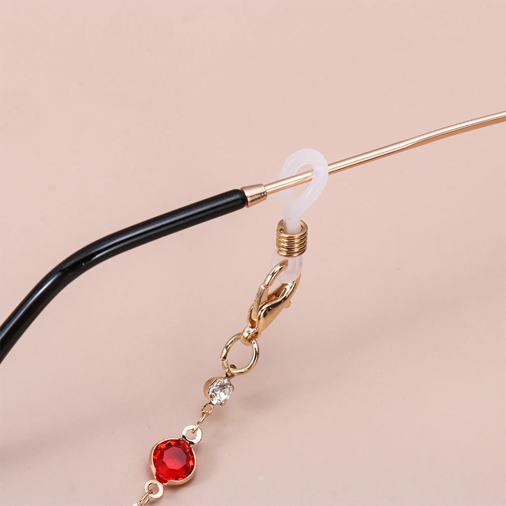 

Crystal Glasses Neck Strap Chain for Women Beaded Sunglasses Chains Lanyard Eyeglasses Strap Cord Gold Color Metal Rope